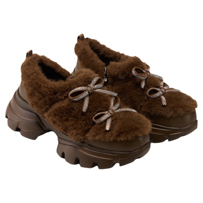 fed加绒乐福鞋冬季新款女鞋厚底毛毛鞋时尚休闲鞋女款S1209-YA010