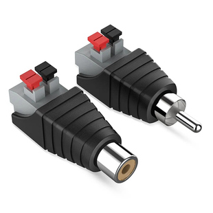 AV插头RCA莲花头按压式端子免焊音频接头功放AV音频公母监控配件