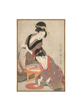 日式浮世绘美人仕女客厅挂画