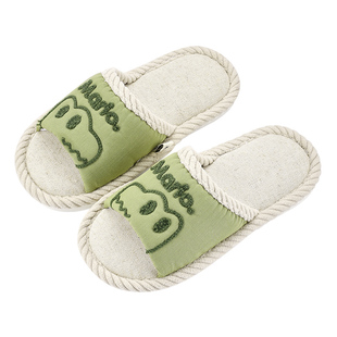 恐龙儿童亚麻拖鞋春秋男童女童可爱棉麻家居2026新款室内地板布拖