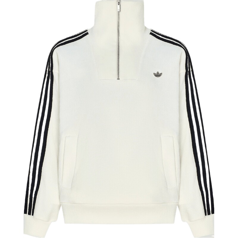 adidas阿迪达斯三叶草女子半拉链宽松休闲高领卫衣针织衫LH9660
