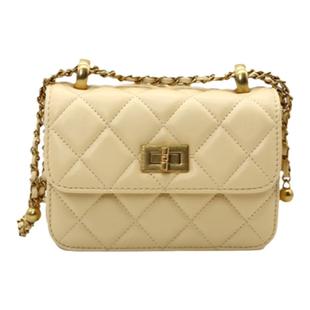 小香风菱格包女小方包百搭双金球链条包高级感单肩斜挎口红零钱包