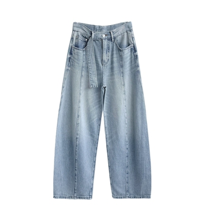 Twelve Square87502天丝麻牛仔弯刀裤2026春夏新品垂坠抗皱阔腿裤