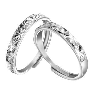 钟久久情侣对戒流光誓言纯银戒指女情人节新年礼物送定制钟爱协议