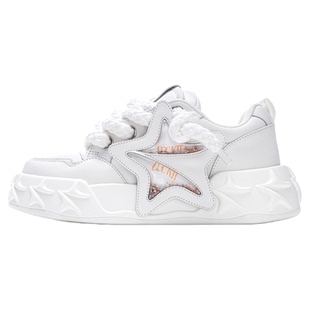 COCKTT【梓渝同款】双子星男女增高潮百搭运动休闲鞋白色厚底板鞋