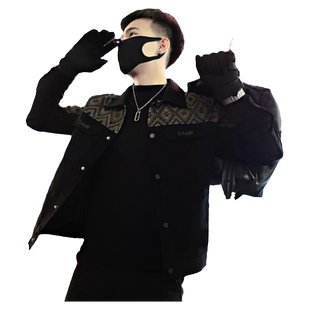 高级感翻领皮夹克男外套春秋款痞帅上衣2024秋冬新款皮衣雅痞男装