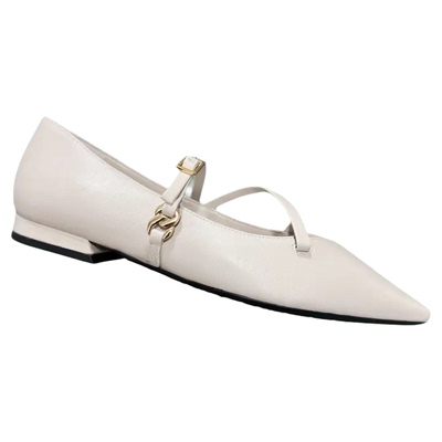 露娜真皮舒适平底单鞋