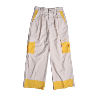 MEOT 蒲熠星同款 联名款上海时装周街拍黄蓝白拼接长裤 DTLABEL