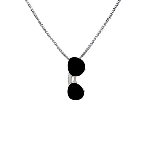 「王家卫！」你好青年创意嘻哈小众墨镜钛钢项链个性男女配饰挂件