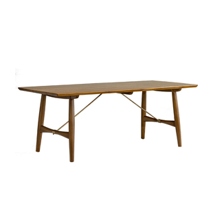 叕木|汉斯桌\中古复古风印尼进口柚木全实木长方形餐桌设计师书桌