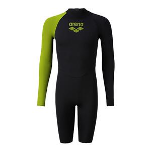arena阿瑞娜男士魄浪2.0撞色连体防晒亲肤连体长袖及膝泳衣泳裤
