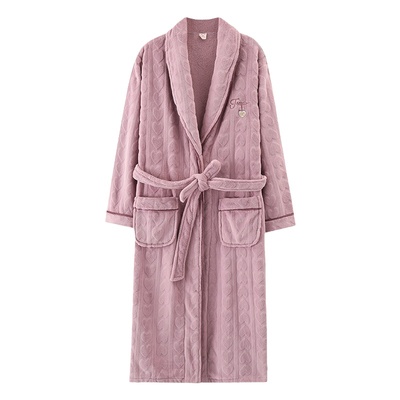 浪莎珊瑚绒睡衣女加厚保暖睡袍