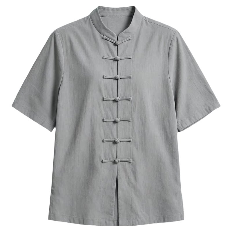 夏季棉麻短袖太极服棉麻太极拳服