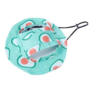 猫咪帽子狗狗夏季遮阳渔夫帽可调节漏耳朵防脱落头盔遛狗拍照神器