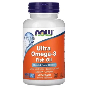 现货美国NOW诺奥超级精粹鱼油含EPA/DHA软胶囊人宠共用90粒