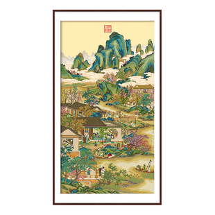 春天十字绣雍正十二月九月2025新款线绣手工竖版客厅书房传世名画