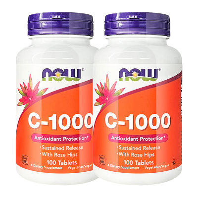 两瓶诺奥维生素vc片1000mg100粒