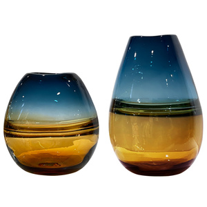 高档轻奢渐变玻璃花瓶摆件