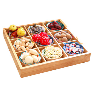 围炉煮茶四宫格火锅托盘九宫格干果盘茶点盘新年点心盘水果零食盘