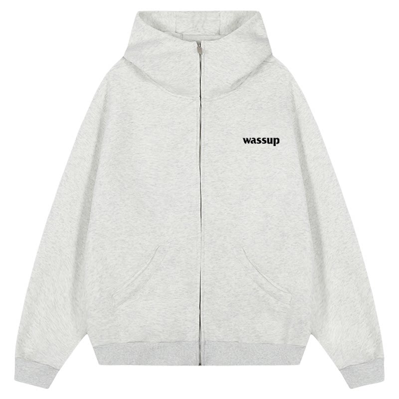 WASSUP美式潮流百搭连帽外套情侣