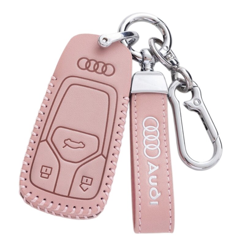 高档牛皮车钥匙套适用奥迪Q7Q8TT
