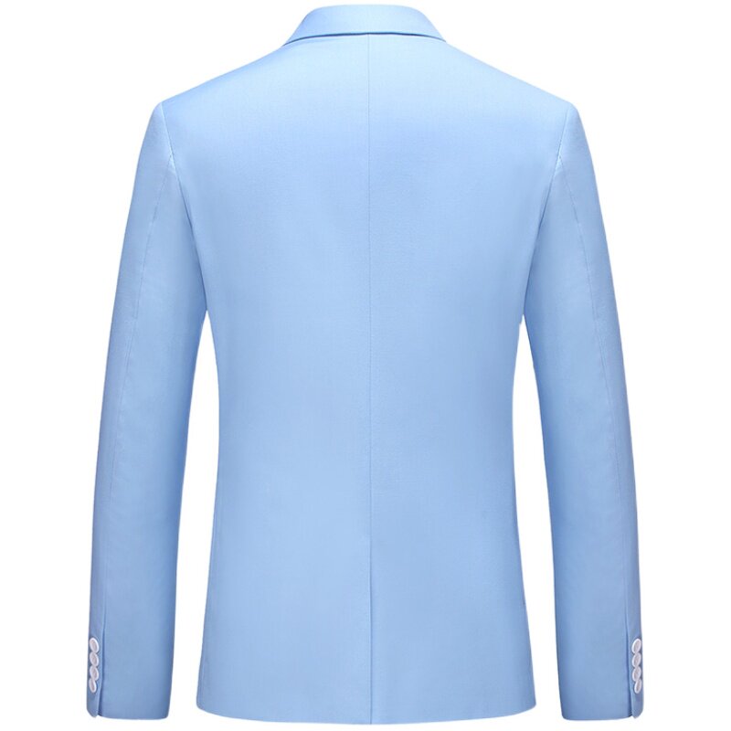 天蓝色免烫修身秋季商务西服裤子