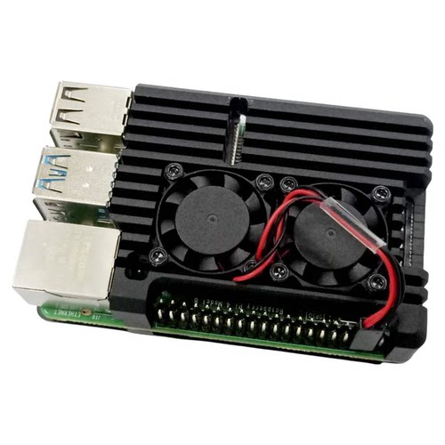 树莓派4代外壳金属Raspberry Pi 4代b+铝合金盒子4b散热壳配件
