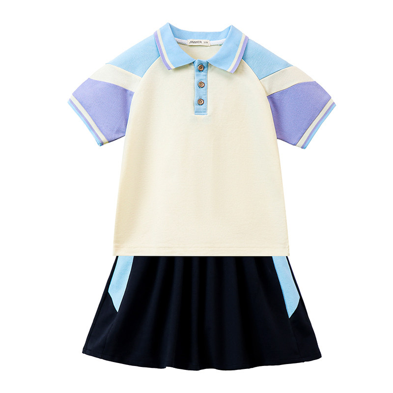 幼儿园园服夏装校服套装小学生纯棉短袖班服儿童夏天学院风运动服