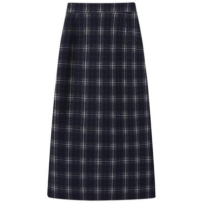 慕兔复古高腰显瘦格子半身裙