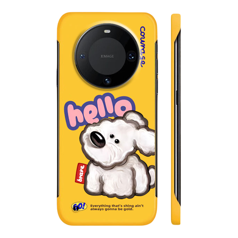 适用华为MATE70PRO+手机壳80卡通女hello小狗60PRO+超薄无边框不顶膜MATE50RS新款散热40半包pura80防摔硬壳