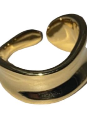 outoflabel不规则波浪戒指纯银