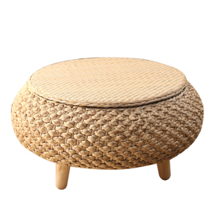 日式藤编飘窗桌榻榻米茶几迷你收纳小桌子炕桌阳台茶桌电脑圆书桌