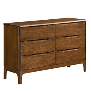 全友家居原木风收纳储物实木五斗柜客厅靠墙小边柜卧室床尾抽屉柜