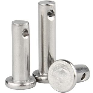 304不锈钢销轴平头带孔圆柱销插销定位销子销钉M3M4M5M6M8M10M12