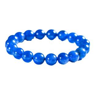 PLSTONE普琳丝天然水晶珠宝级马达加斯加老矿水妖蓝磷灰手链手串