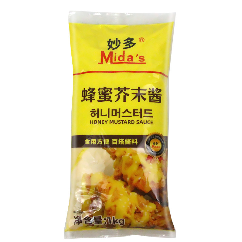 妙多蜂蜜芥末酱黄芥酱沙拉酱1kg 寿司手抓饼韩式炸鸡薯条鸡块蘸酱