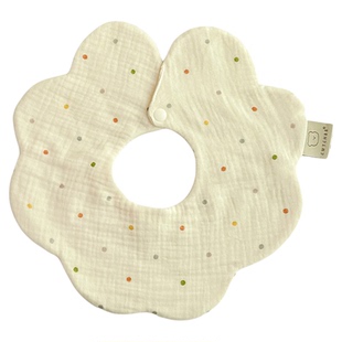 口水巾婴儿a类纯棉新生宝宝围嘴纱布全棉花瓣三角巾婴幼儿围脖兜