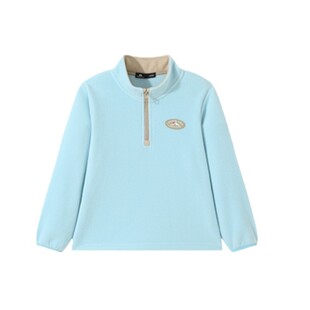 拓路者男童加绒卫衣女童摇粒绒保暖衣服儿童秋冬季运动半拉链上衣