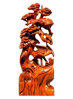 松鹤延年根雕家居客厅贺寿工艺品