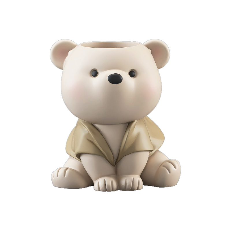 可爱小熊笔筒摆件家居饰品梳妆台化妆刷口红收纳盒治愈系生日礼物