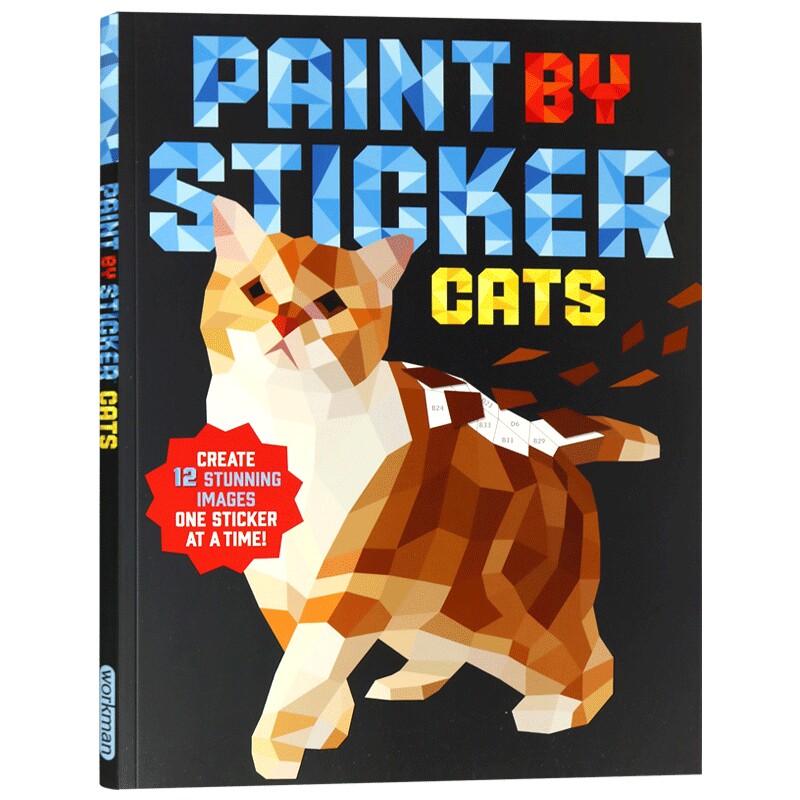 贴图画册 猫 英文原版 Paint by Sticker Cats 猫科动物插图 英文版进口原版英语书籍