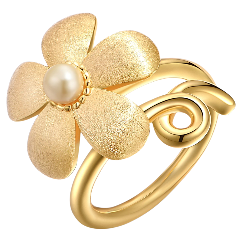 洞天TONETALE耀星花戒指小众拉丝花工艺气质女礼物设计高级百搭