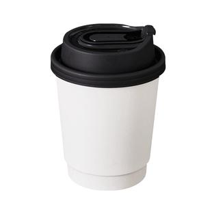 白色双层纸杯一次性杯子带盖奶茶咖啡杯外卖打包热饮杯50只装