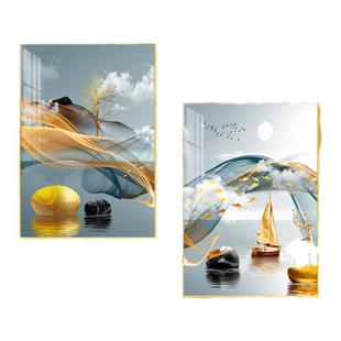 复式楼梯装饰画走廊过道挂画客厅高级感沙发背景墙壁画轻奢三联画