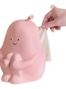 可爱抱抱梨纸巾盒奶油风抽纸巾盒装饰家用客厅创意餐巾纸解压