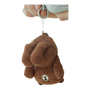 LINE FRIENDS连我朋友慵懒宅家系列毛绒钥匙扣包挂可爱卡通布朗熊