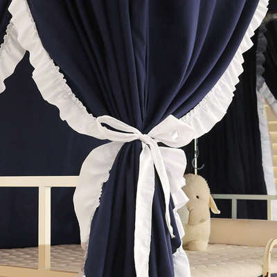 大学生宿舍蚊帐U型导轨强遮光床帘上铺下铺一体式寝室窗帘滑轨轮