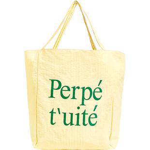 兰诺多巴胺帆布女包2025新款单肩手提包双面可背大容量通勤托特包
