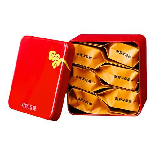孝文家茶红罐奇香大红袍岩茶口粮茶 武夷山乌龙茶茶叶罐装品鉴茶