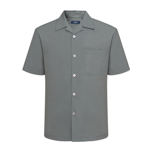 BONI/堡尼春夏新品商务古巴领衬衣男士时尚短袖休闲衬衫GN343C11H